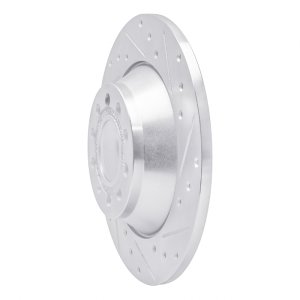 Audi A6 Quattro Brake Rotor (1) - Rear Right - R1 Concepts - Drilled & Slotted - Silver - `05-`11